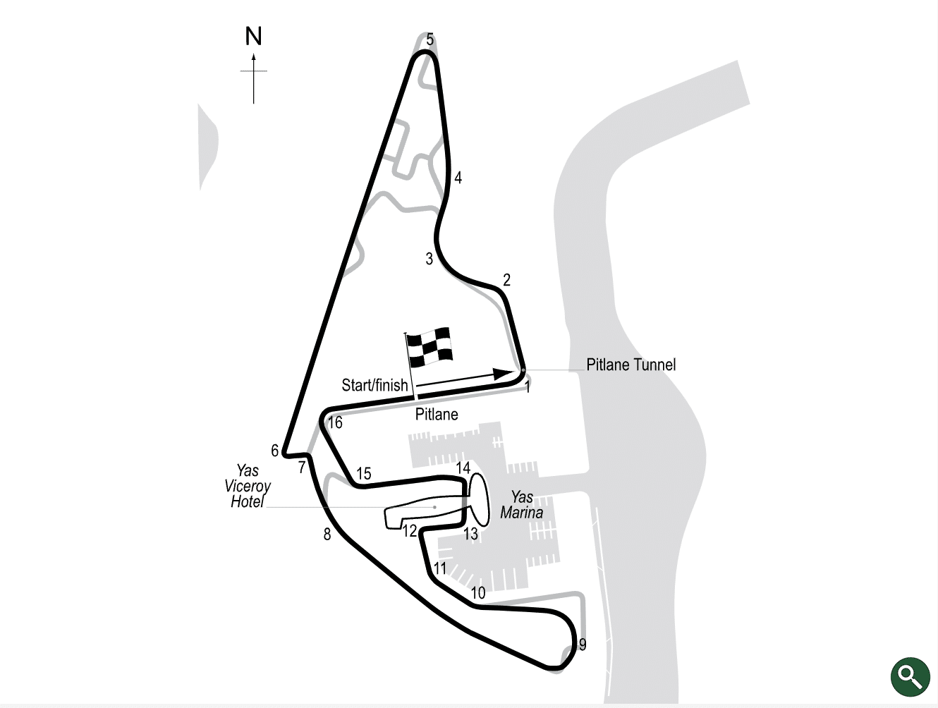 Yas Marina circuit map