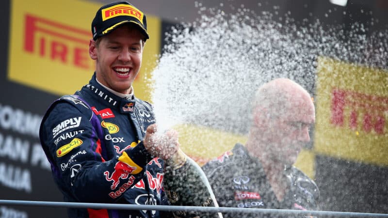 Sebastian Vettel celebrates victory in 2013 Italian Grand Prix