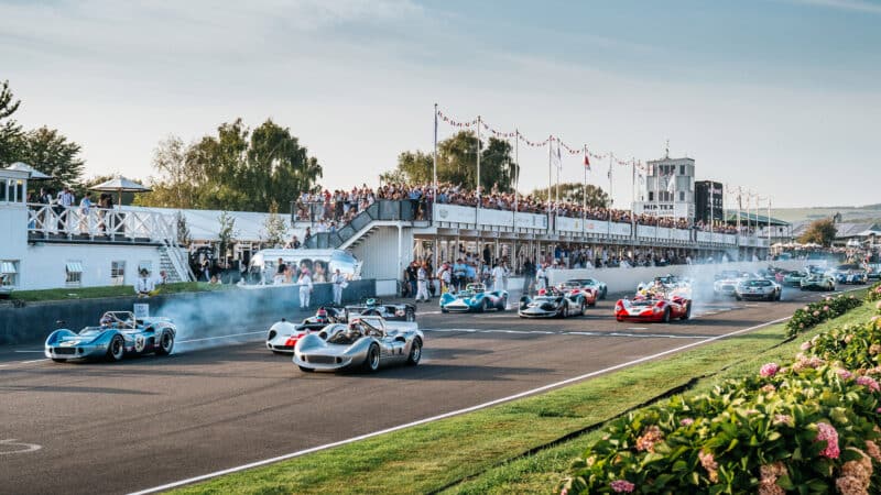Start of Whitsun Trophy race at 2023 Goodwood revival