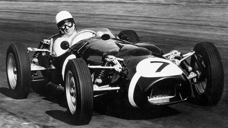 Stirling Moss in the Ferguson at the 1961 Gold Cup