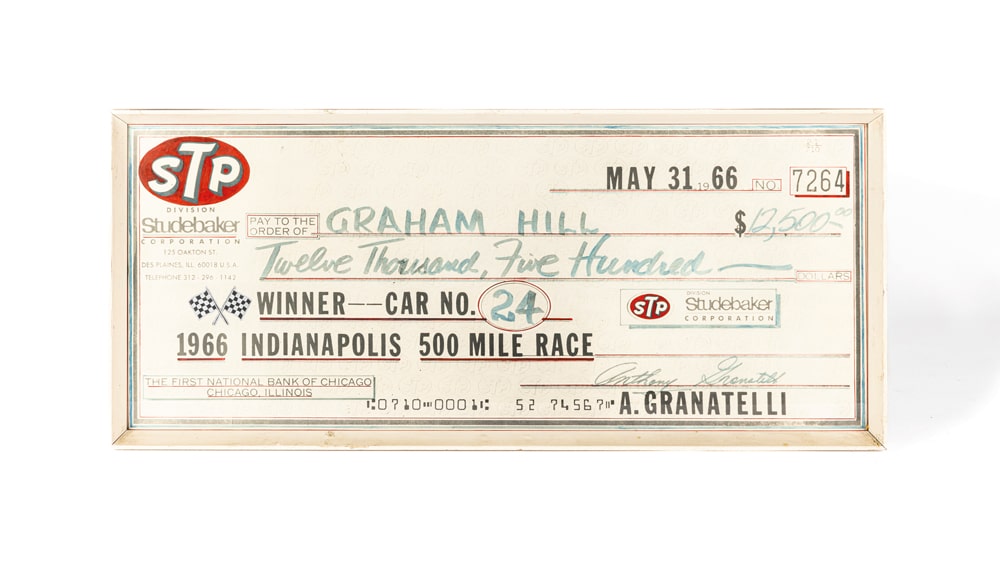 G Hill Winners Cheque