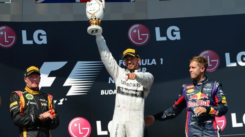 Hamilton win at Hungaroring, 2013