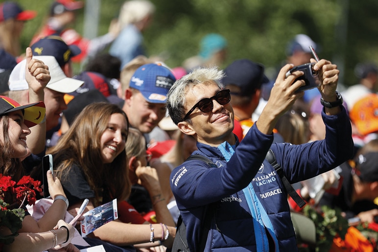 Williams’s Alex Albon with fans