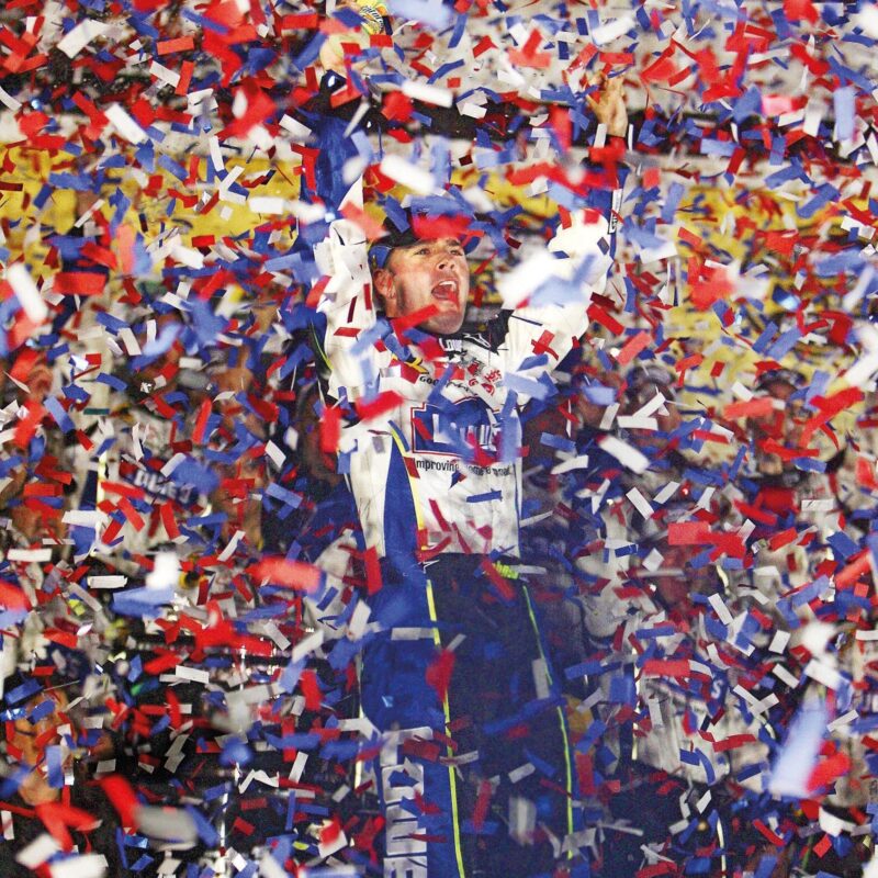 Confetti after a first Daytona 500 win