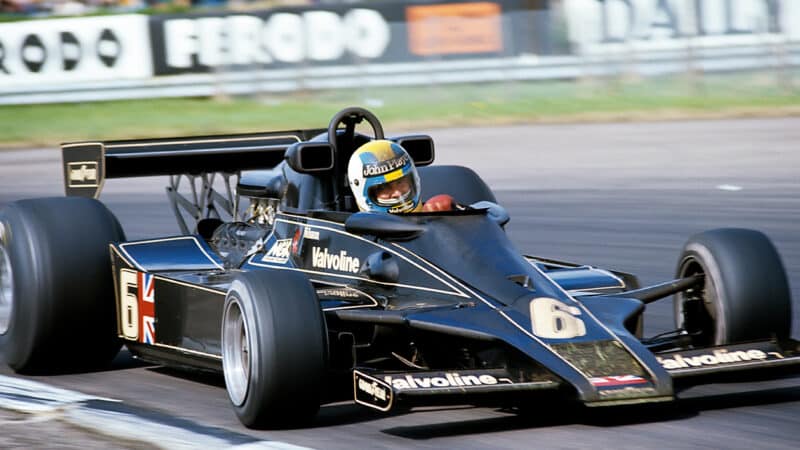 Gunnar Nilsson in Lotus at 1977 British Grand Prix