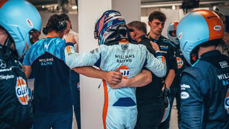 Logan Sargeant is carried away after 2023 Qatar Grand Prix