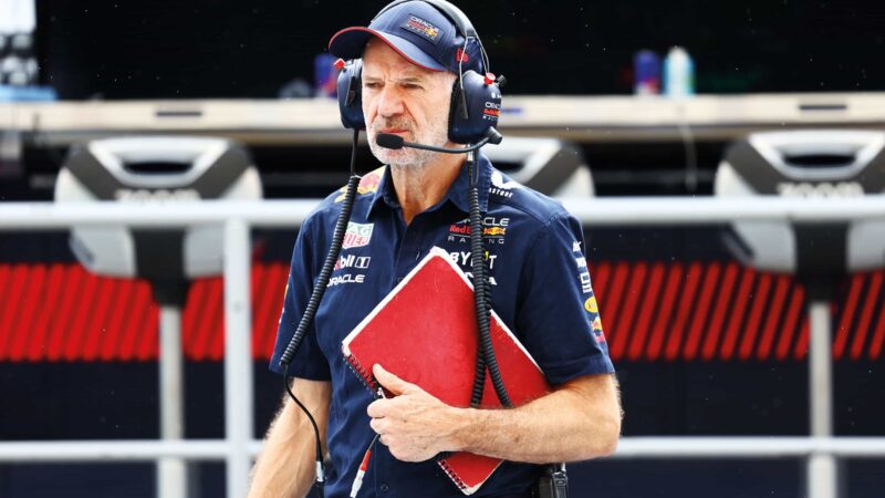 Red Bull’s Adrian Newey in the pits