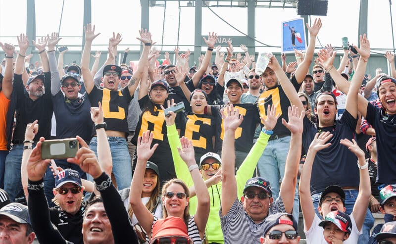 Sergio Perez fans in grandstands at 2022 Mexican Grand Prix