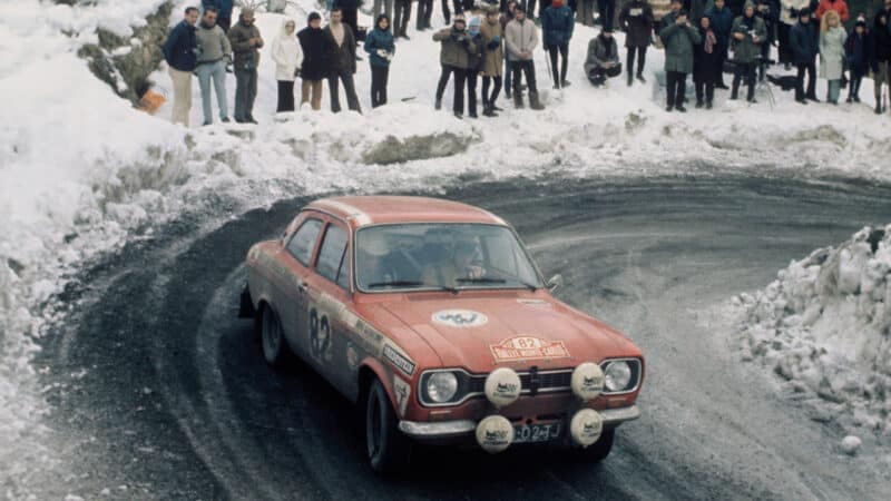 Lennep in an Escort Mexico at the 1972 Monte Carlo Rally
