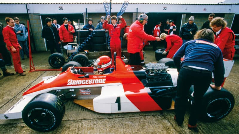 Mike Thackwell in DFV-powered Ralt RB20 at Silverstone in 1985