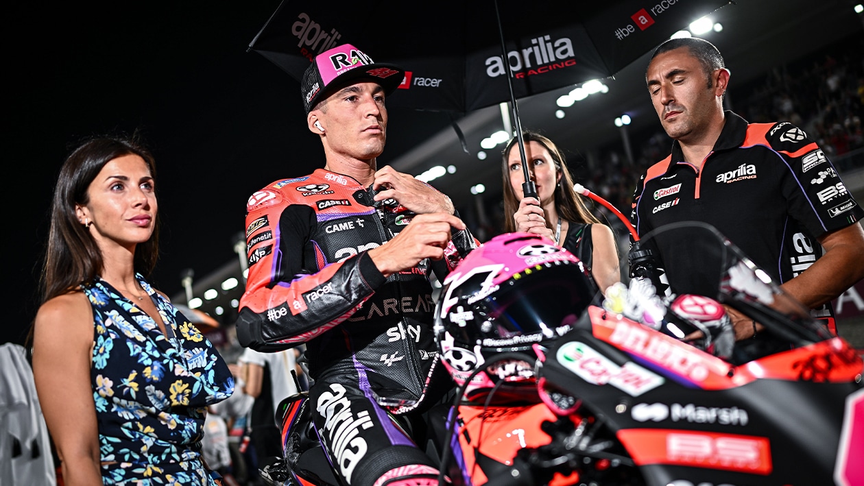 Aleix Espargaro on grid at 2023 MotoGP Qatar GP