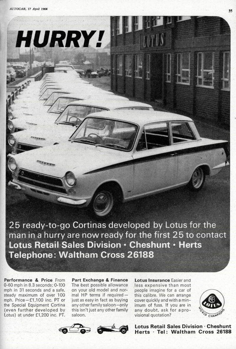 Autocar Lotus newspaper ad