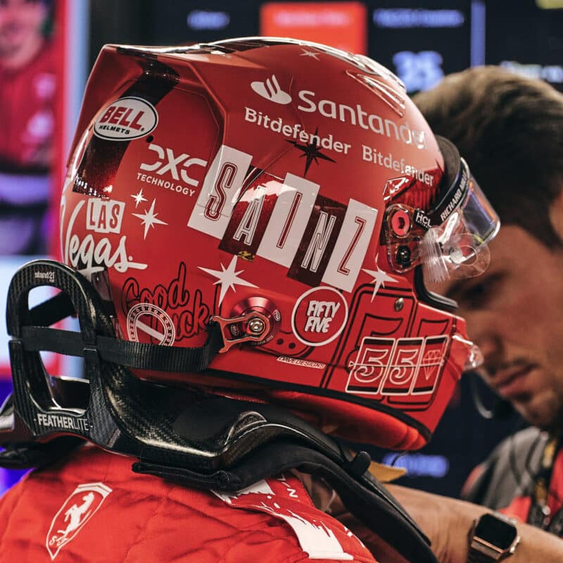 Carlos Sainz Las Vegas crash helmet
