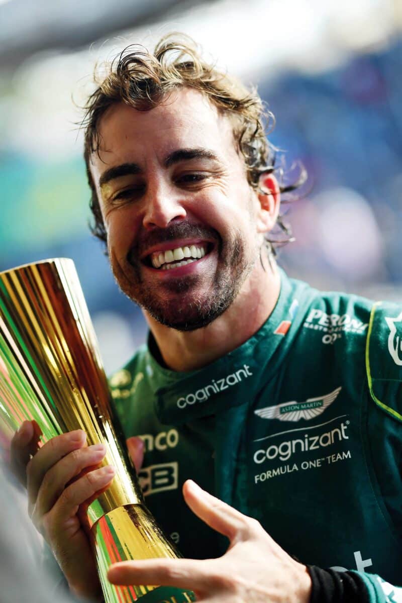 Fernando Alonso happy