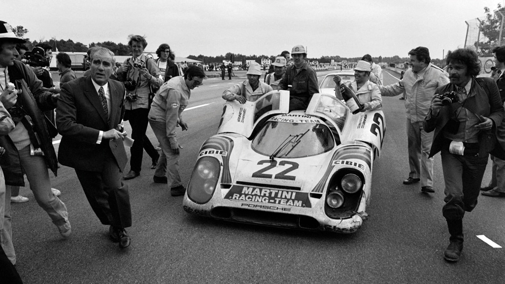 Helmut Marko in a Martini Porsche