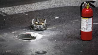 Manhole cover rears destructive head at Las Vegas Grand Prix