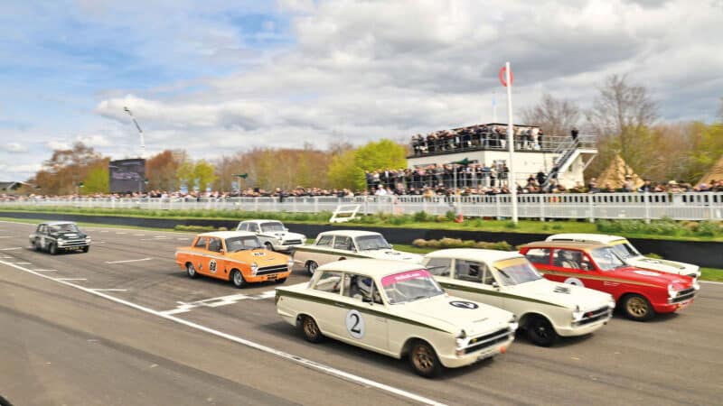 Goodwood all-Lotus Cortina grid in 2023