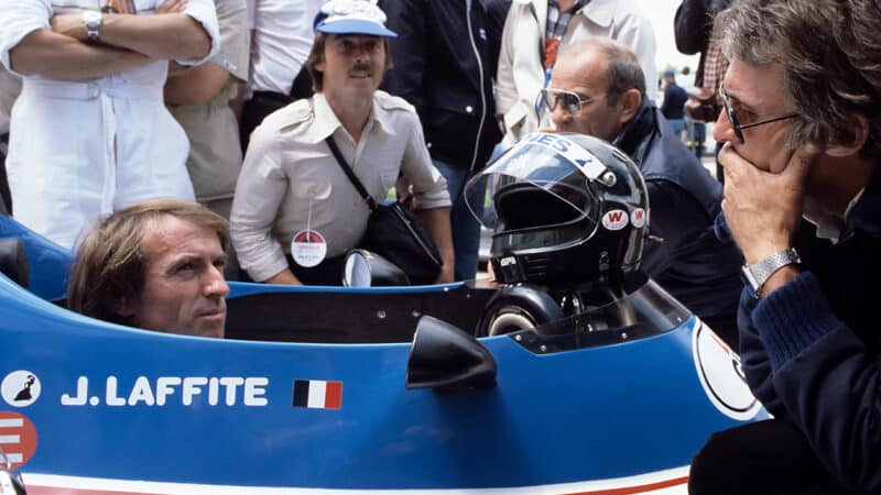 Jacques Laffite in 1979 Ligier JS11 next to Gerard Ducarouge