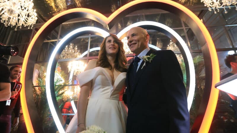 Jacques Villeneuve and Guilia Marra getting married in F1 Las Vegas wedding chapel