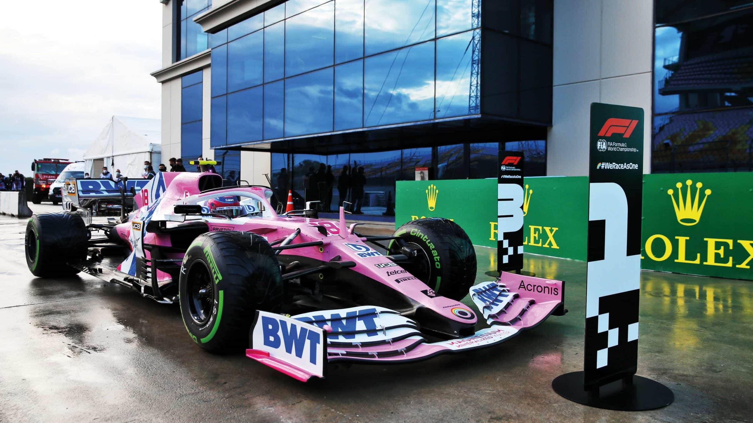Lance Stroll Racing Point on pole at the 2020 Turkish GP