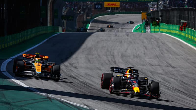 Lando Norris follows Max Verstappen in 2023 Sao Paulo Grand Prix