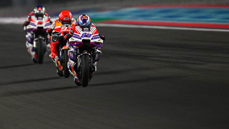 Marc Marquez behind Jorge Martin in 2023 MotoGP Qatar GP
