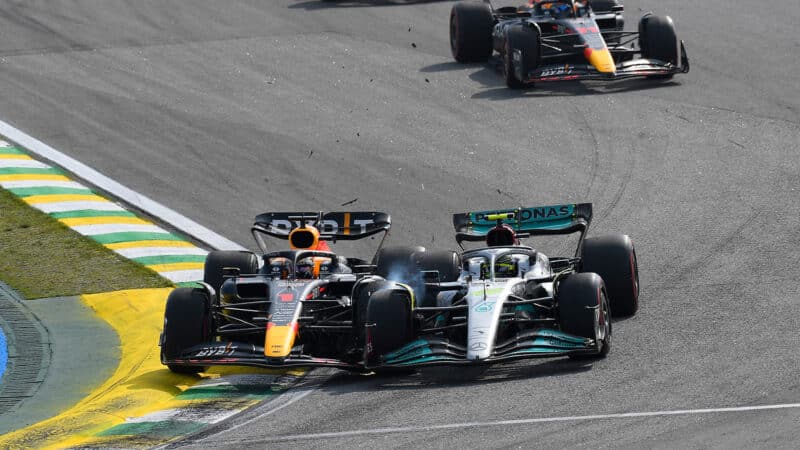 Max Verstappen clashes with Lewis Hamilton at 2023 Sao Paulo GP