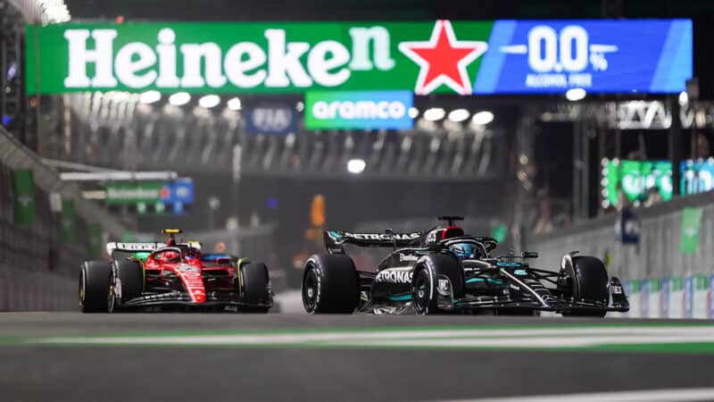 Mercedes battles Ferrari at 2023 Las Vegas Grand Prix