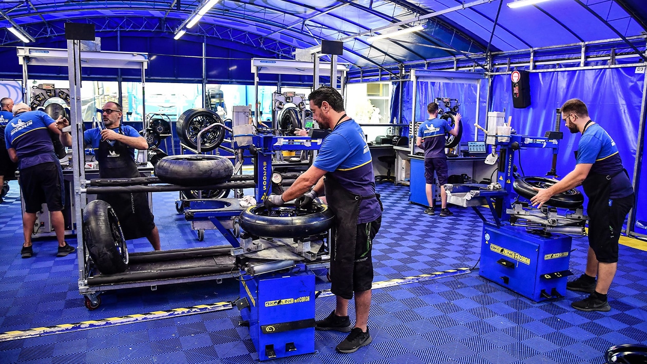 Michelin MotoGP tyre preparation tent