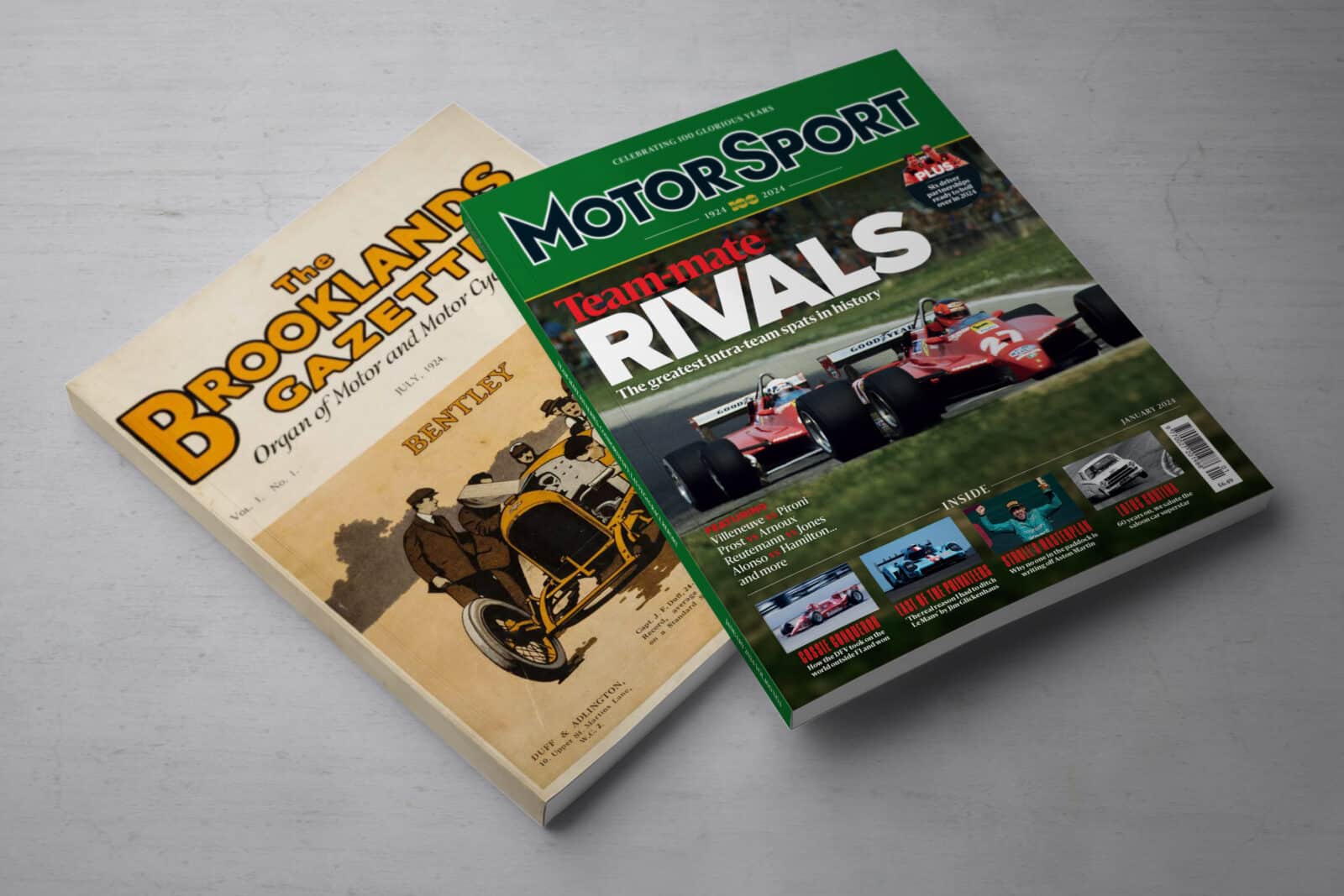 Motor Sport July 1924 and January 2024 issue mock-up