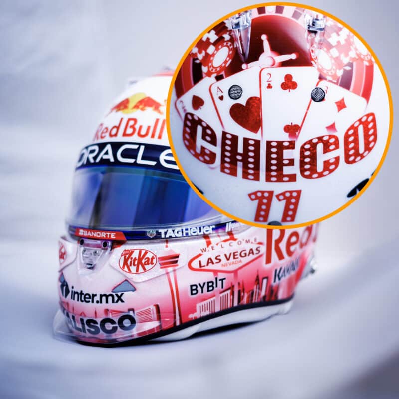 Sergio Perez 2023 Las Vegas helmet