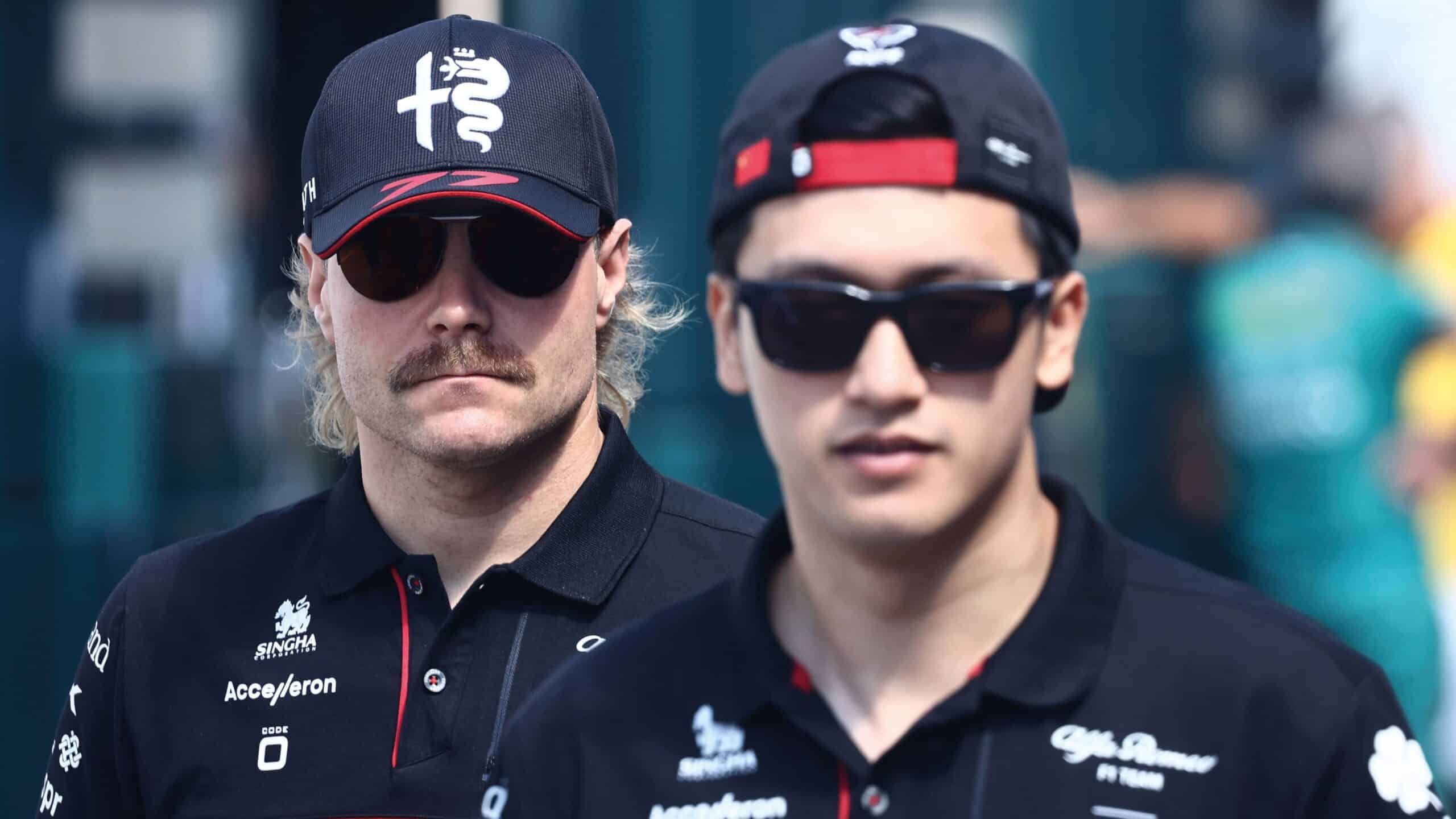 Valtteri Bottas and Zhou Guanyu