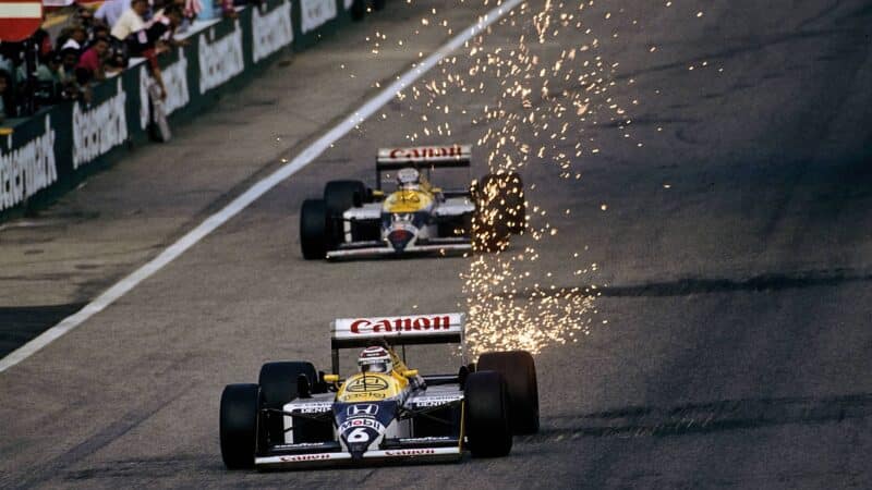 Williams’-Nelson-Piquet,-and-Nigel-Mansell-at-the-Österreichring,-1987-