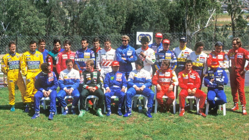 Foto de grupo del piloto de F1 de 1993