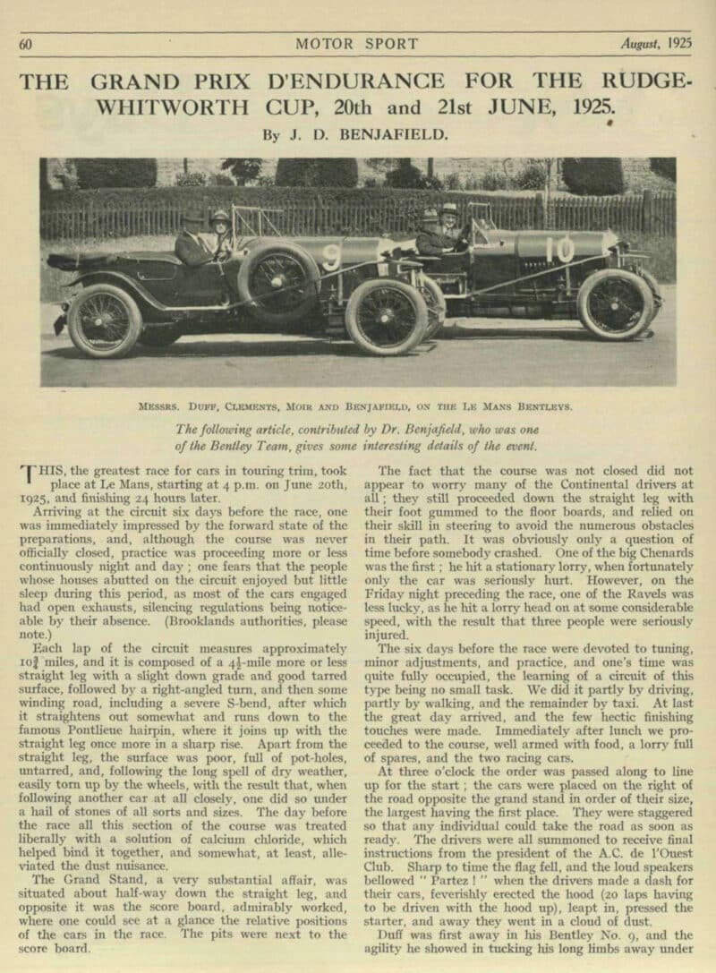 Issue No1; JD Benjafield made his deadline for the August 1925 issue
