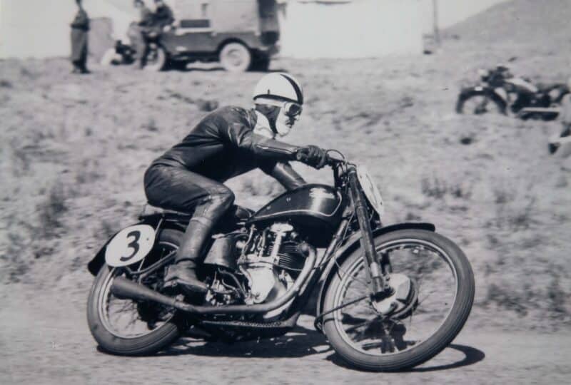 Cecil Sandford on Velocette at Blandford Forum army camp