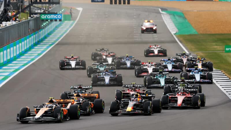 British Grand Prix, leading for the first four laps