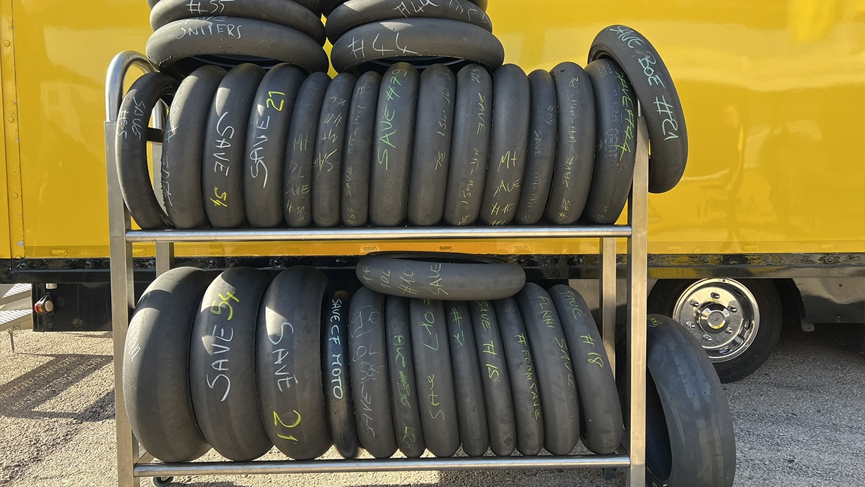 Dunlop motorcycle tyre rack