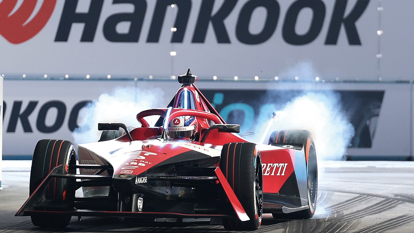 celebrates with a burnout