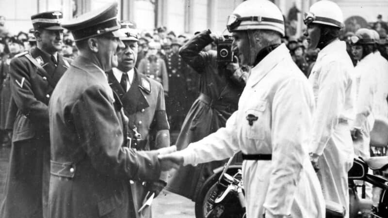 Ernst Henne, here shaking hands with Adolf Hitler