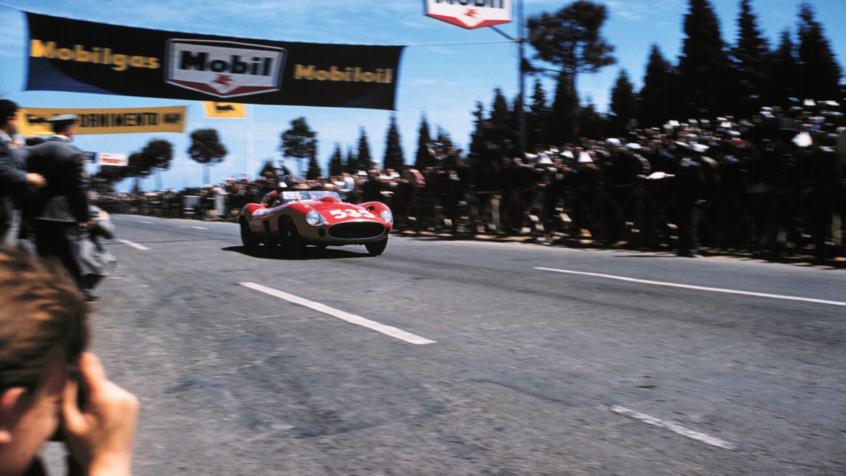 Eventual winner of the 1957 Mille Miglia, Piero Taruffi