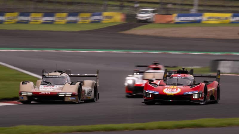 Jota Porsche battles Ferrari in 2023 Fuji WEC race