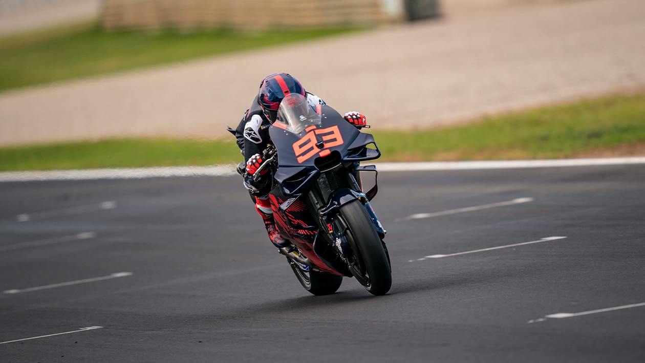 Marc Marquez on Gresini Ducati in 2023 MotoGP test