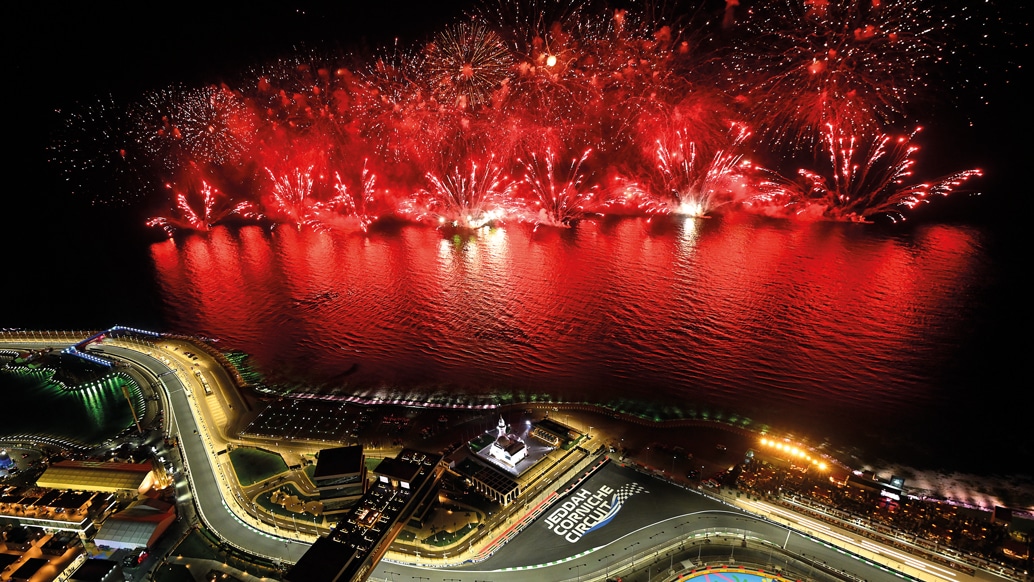 the Jeddah Corniche circuit in all its glory