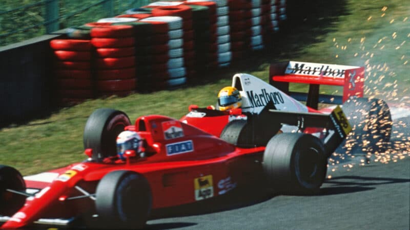 Turn 1 collision at the 1990 Japanese GP