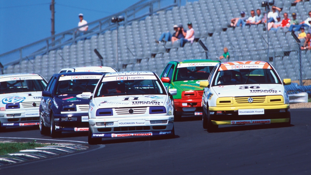 Tempting 1990s packed house at Brands to go out and buy a VW Vento…