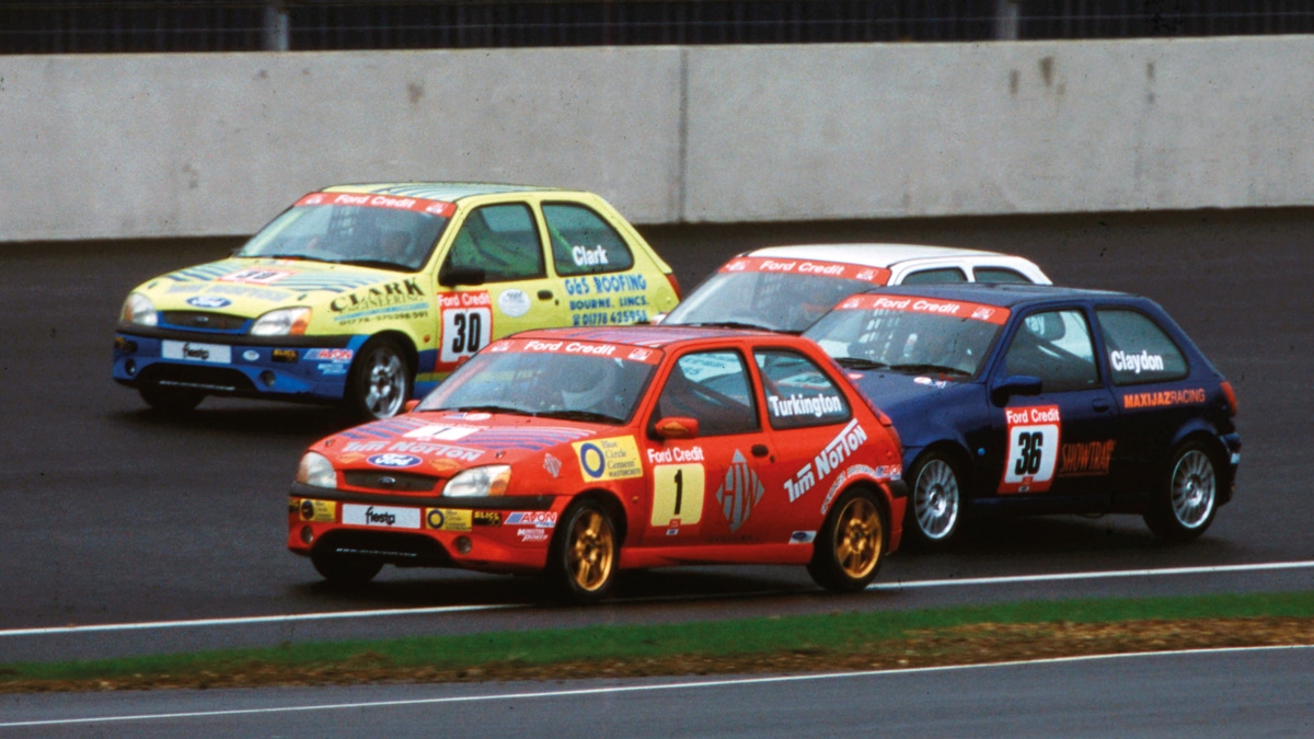 BTCC hero Colin Turkington (1) made his name racing Ford Fiestas