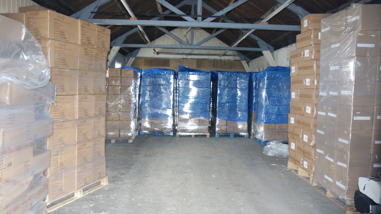 Cases inside Tyrrell shed
