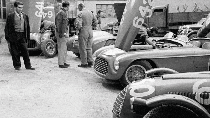 Barchettas abound: Mille Miglia, 1949