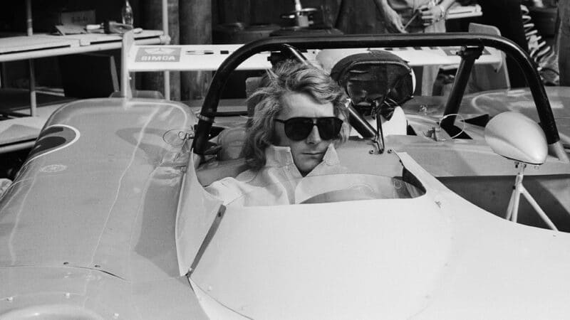 Jean-Pierre Jabouille in Matra-Simca cockpit at 1974 Le Mans 24 Hours
